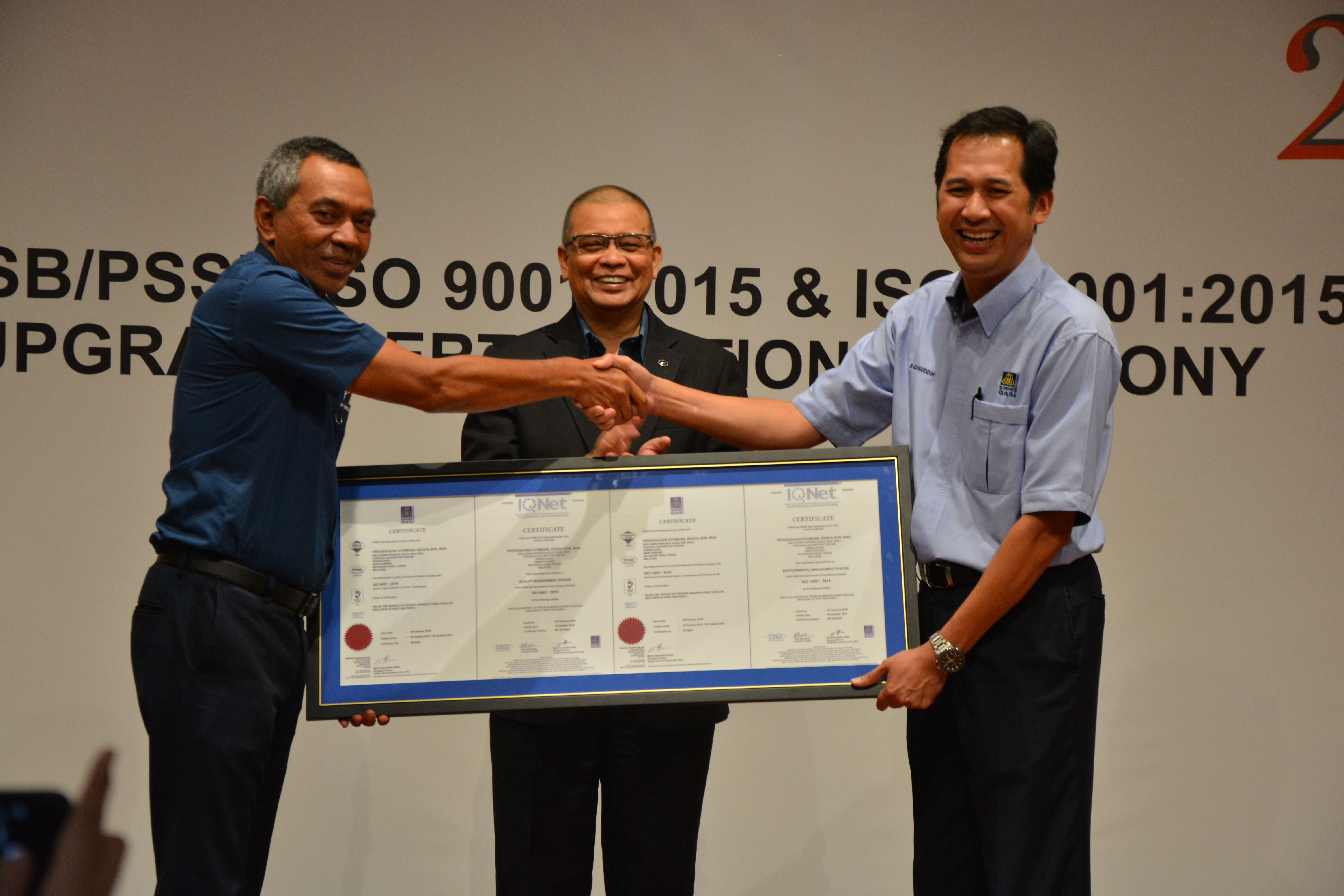 Perodua & Perodua Sales Sdn Bhd Receive ISO 9001 & 14001 