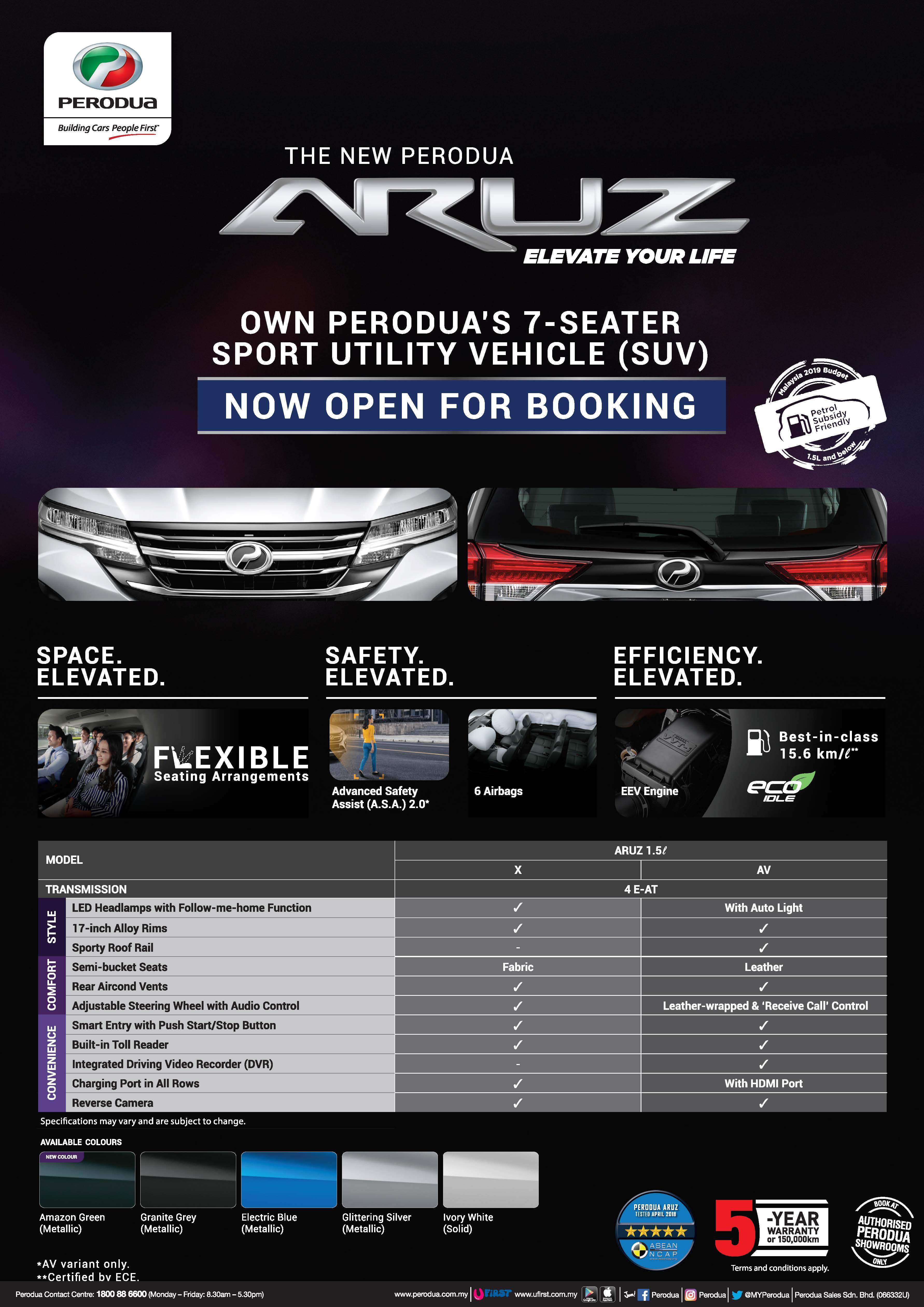 Perodua Aruz SUV Now Open For Booking! OTR Estimated 