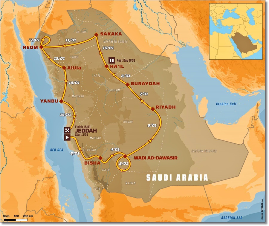 Dakar 2021 route